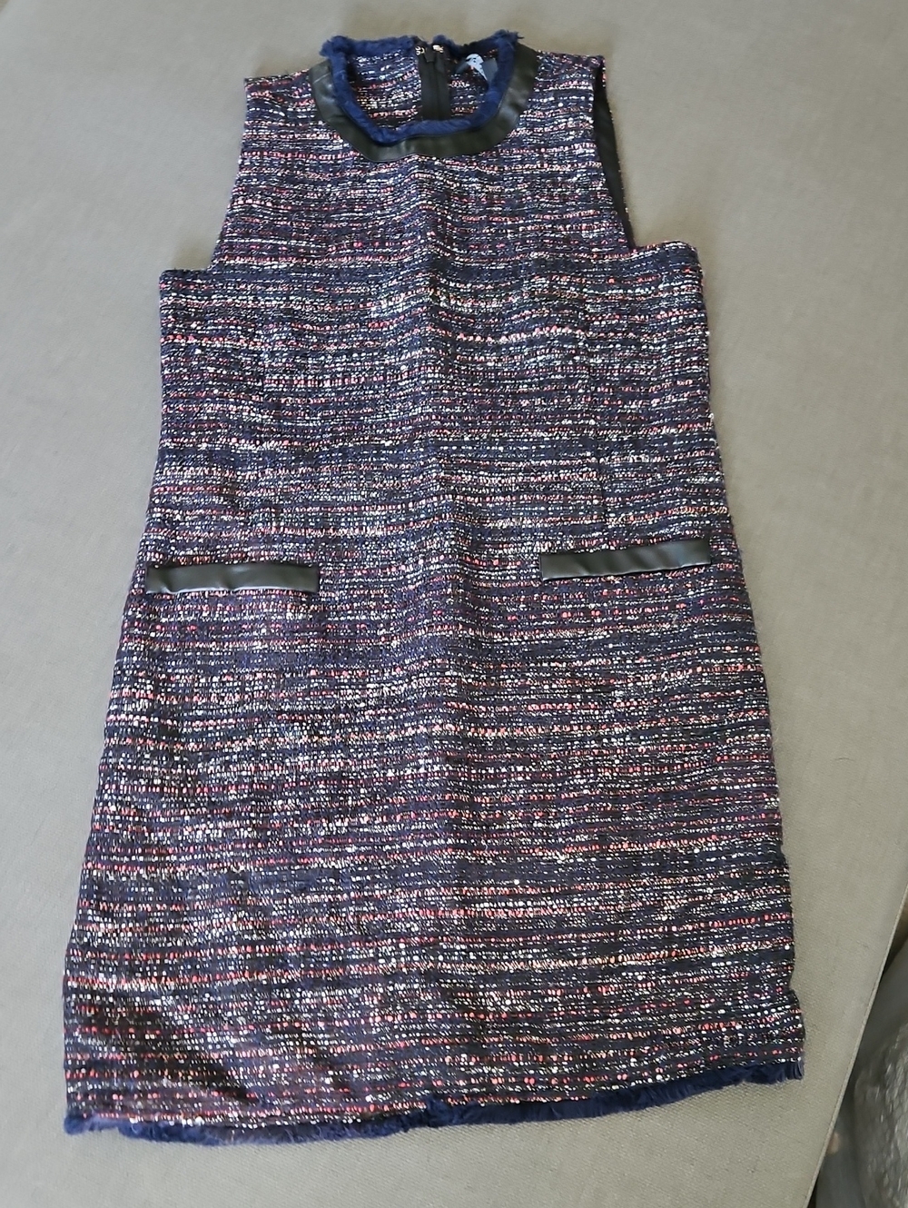 Rachel Zoe Navy Tweed Shift with Pink Accents